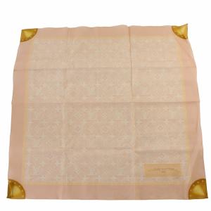 ハンカチ バンダナ スカーフ モノグラム 総柄 コットン ピンク