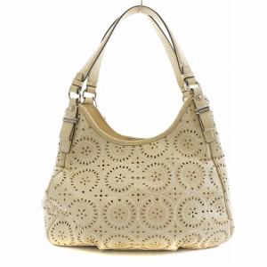 COACH マディソン マギー ハンドバッグ ショルダーバッグ パンチングレザー カットワーク ロゴ ベージュ F19625 GY18