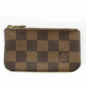 LOUIS VUITTON カードキーケース ポシェットクレ ダミエ エベヌ 小物入れ ポーチ カード入れ チェーン 茶 ブラウン N62658 GY18