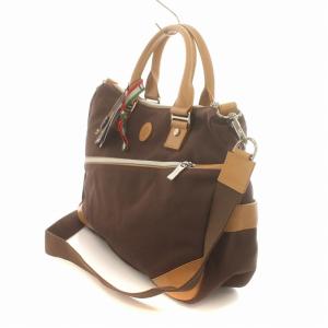 Orobianco 2way ビジネスバッグ ブリーフケース ハンド ショルダー ジャガード キャンバス レザー ロゴ 茶 ブラウン SILVESTRA