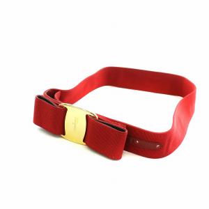 ベルト ヴァラ リボン ゴールド金具 ロゴ 赤 レッド GY11