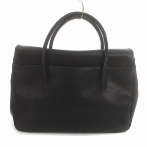 Longchamp ロゾ ハンドバック トートバッグ レザー バンブー型金具 マグネット開閉 黒 ブラック