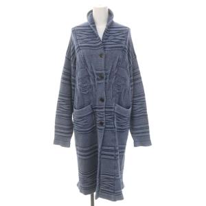 オリジナルブルース ガウン風ロングカーディガン ニット スカル F 青 ブルー