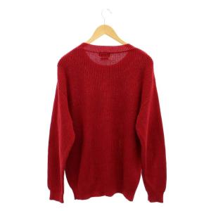 HYSTERIC GLAMOUR ニット セーター プルオーバー HGC刺繍 長袖 リネン混 M 赤 白 レッド ホワイト