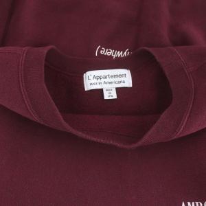 AMERICANA アパルトモン別注 ハーフスリーブ ロゴ スウェット プルオーバー 裏起毛 ボルドー