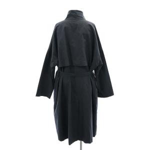 GALERIE VIE 20SS ステンカラーコート スプリングコート ロング ベルト付き 比翼ボタン 36 チャコール 23-08-01-08101