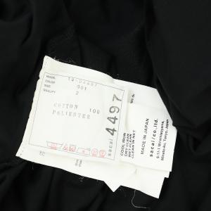 sacai アシンメトリー オーバーサイズ シャツ カットソー 半袖 プルオーバー コットン 2 M 黒 ブラック 19-04497