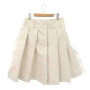MARNI 19SS GOMA0071OX DUCHESSE DOUBLE プリーツ スカート ひざ丈 バックファスナー 36 XS オフホワイト