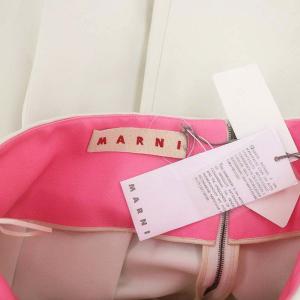 MARNI 19SS GOMA0071OX DUCHESSE DOUBLE プリーツ スカート ひざ丈 バックファスナー 36 XS オフホワイト