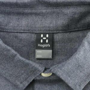 Haglofs ビョーンロングスリーブシャツ BJORN LS SHIRT 長袖 ロゴ 刺繍 L 青 ブルー 604019