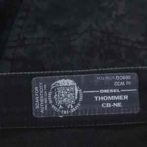 DIESEL thommer デニム ジーンズ ジーパン ジョグジーンズ ペイント 総柄 コットン 32 M グレー 黒 ブラック