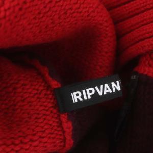 RIPVANWINKLE 20AW ダブルフェイスニットジャージ タートルネック セーター 長袖 プルオーバー ウール 4 XL 紫 赤 レッド