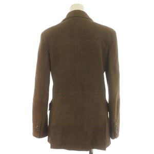 GIORGIO ARMANI CLASSICO クラシコ テーラードジャケット レザー シングル サイドベンツ 総裏地 38 M 茶 ブラウン