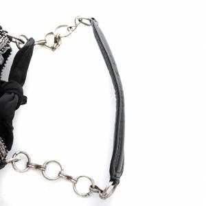 JAMIN PUECH ミニハンドバッグ リボン ビーズ 装飾 ビジュー ラインストーン 黒 ブラック GY19