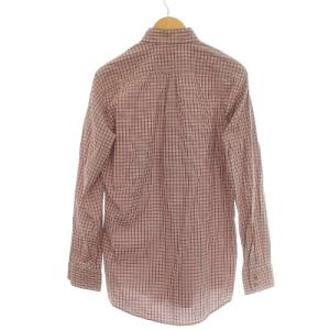 DSQUARED2 17SS ボタンダウンシャツ チェック柄 長袖 ロゴ金具 46 M 赤 レッド