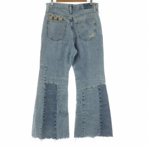 POLO RALPH LAUREN パッチワーク コットン フレア ジーンズ ダメージ加工 リペア加工 W30 ブルー