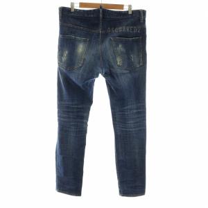 DSQUARED2 Skater Jean スケーター ジーンズ デニムパンツ ダメージ加工 ロゴペイント 50 XL 青 ブルー S74LB0820