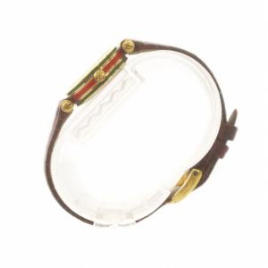 GUCCI 腕時計 ウォッチ クォーツ 白文字盤 シェリーライン レザーベルト ロゴ ゴールド色 赤 レッド GY19