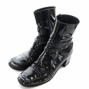SAINT LAURENT PARIS ショートブーツ エナメル  41 ブラック