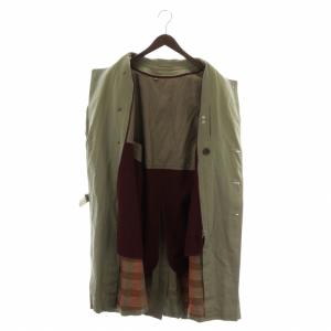 YVES SAINT LAURENT プールオム pour homme トレンチコート アウター ロング ライナー付き ベルト付き 90A4 M カーキ