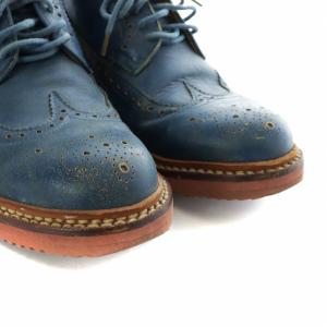 visvim レザーシューズ ビジネス ドレス ウイングチップ レースアップ Vibram ビブラムソール 8.5 26.5cm 青 ブルー