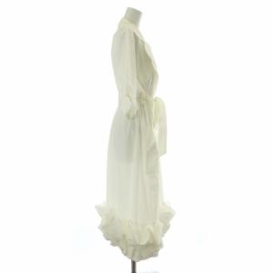 sov. 23SS 裾フリルシャツワンピ 半袖 ロング インナー付き 36 S 白 ホワイト 0301-550-231