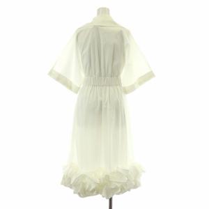 sov. 23SS 裾フリルシャツワンピ 半袖 ロング インナー付き 36 S 白 ホワイト 0301-550-231