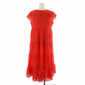 Merlette トゥモローランド TOMORROWLAND 別注 ワンピース ロング Vネック フレンチスリーブ XS 赤 レッド