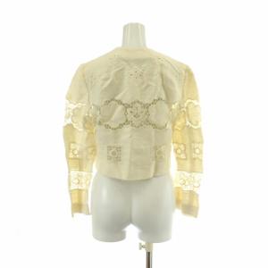 DOLCE&GABBANA セットアップ 上下 ノーカラージャケット タイトスカート ひざ丈 ジップフライ レース 花柄 38 S