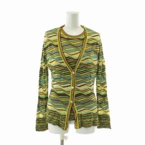 MISSONI セットアップ 3点セット カーディガン 長袖 カットソー 半袖 タイトスカート イージー ロング 絹 シルク