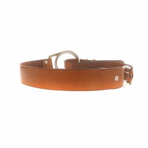 RALPH LAUREN トライストラップ Oリング レザー ベルト ハトメ 茶 ブラウン GY99