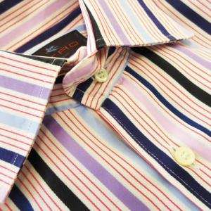 ETRO シャツ ワイシャツ Yシャツ 長袖 コットン ストライプ 40 M ピンク /CK11 GY12