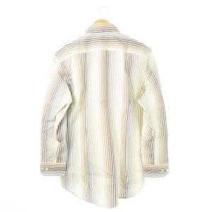ETRO シャツ ワイシャツ Yシャツ 長袖 コットン ストライプ マルチカラー 42 L 茶 ブラウン 141‐14570‐6211
