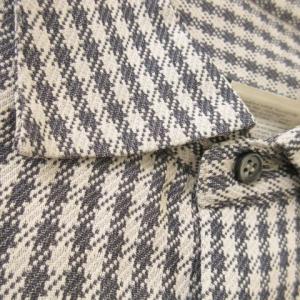 GIORGIO ARMANI 長袖シャツ 千鳥格子 チェック 総柄 とろみ感 43 XL ベージュ