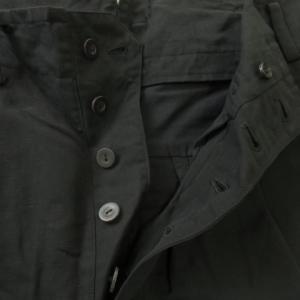 NUDE:MASAHIKO MARUYAMA ドロップクロッチ2タックパンツ サルエルパンツ 麻 リネン混 絹 シルク混 0 黒 ブラック NU-1685