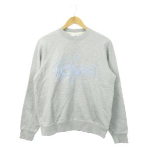 LACOSTE ビッグロゴ刺しゅうクルーネックスウェット 長袖 M グレー SH00053