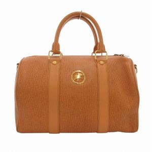 ハンドバッグ ショルダー 2way レザー ロゴ 茶 ブラウン /FF GY12