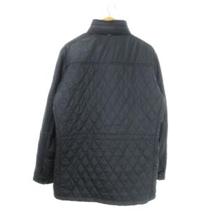 TOMMY HILFIGER キルトミックスファブリックジャケット 中綿ジャケット 切替 フード収納 ロゴ XL 紺 ネイビー 08878A3348