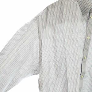 GIORGIO ARMANI ワイシャツ 長袖 ボタンダウン ストライプ ロゴ ネーム入 43 マルチカラー GY12 /MQ