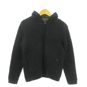 ニットパーカー ジップアップ 裏フリース ウール ロゴ 2 M 紺 ネイビー /AO4 GY12