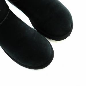 UGG australia ジョゼット JOSETTE ムートンブーツ ミドル リボン ロゴ US8 25cm 黒 ブラック 1003174