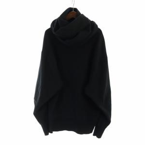JULIUS COTTON HEAVY SWEAT Wネックパーカー トレーナー 長袖 裏毛 ロゴ ロング 3 L 黒 ブラック GY12