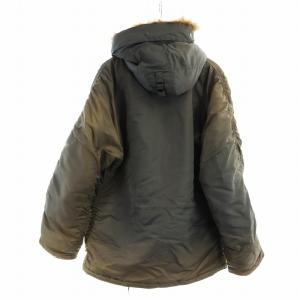 ALPHA INDUSTRIES N-3B フライトジャケット 中綿ジャケット フード付き 長袖 ジップアップ ミドル ロゴ M グレー