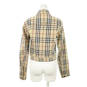 BURBERRY LONDON ジャケット ノバチェック ショート丈 ストレッチ コットン 36 S ベージュ NC.915 /AH4