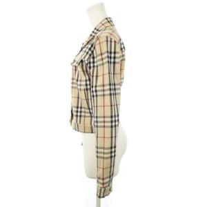 BURBERRY LONDON ジャケット ノバチェック ショート丈 ストレッチ コットン 36 S ベージュ NC.915 /AH4