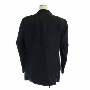 GIORGIO ARMANI スーツ セットアップ 上下 テーラードジャケット パンツ 長袖 総裏地 ストライプ 54 XXL チャコールグレー GY12