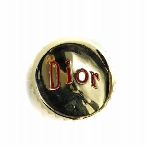 Christian Dior ヴィンテージ リング 指輪 アクセサリー ボトルキャップモチーフ 王冠 ロゴ 10号 ゴールド色 GY12