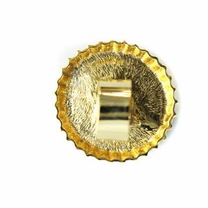 Christian Dior ヴィンテージ リング 指輪 アクセサリー ボトルキャップモチーフ 王冠 ロゴ 10号 ゴールド色 GY12