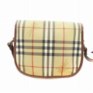 burberrys ヴィンテージ ショルダーバッグ ノバチェック PVC レザー ブラウン