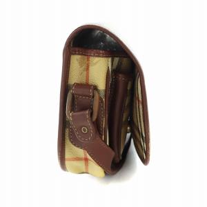 burberrys ヴィンテージ ショルダーバッグ ノバチェック PVC レザー ブラウン